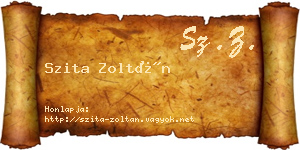 Szita Zoltán névjegykártya